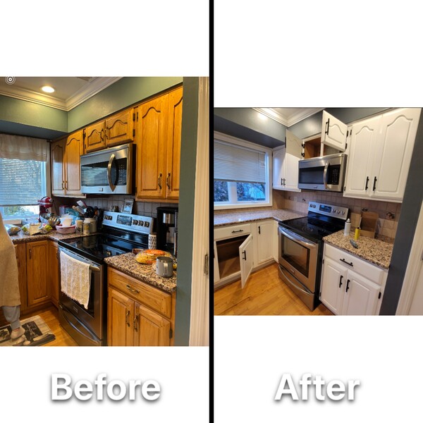 Before and After Cabinet Painting Services in Massapequa Park, NY (1)